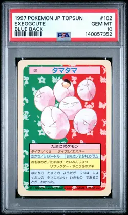 1997 POKEMON JPN TOPSUN BLUE BACK #102 EXEGGCUTE PSA 10 - Image 1