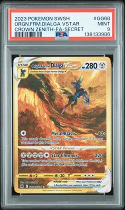 Pokemon Origin Forme Dialga VSTAR GG68/GG70 Crown Zenith PSA 9 Mint - Image 1