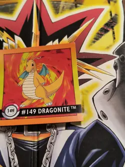#149 Dragonite Base Series Set 1 ARTBOX Flipz Sticker Pokemon Cards Vintage 1999 - Image 3