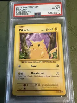Pokemon Pikachu 2016 XY Evolutions Card 35/108 Regular, PSA 10 - Image 1