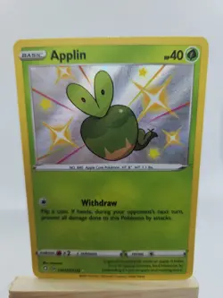 Pokemon Applin SV012/SV122 Shiny Holo Rare Shining Fates: Shiny Vault Card - Image 1