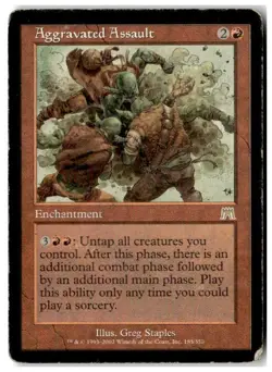 MTG Aggravated Assault - Onslaught Heavily Played English - Image 1