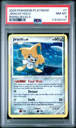 2009 POKEMON PLATINUM RISING RIVALS #7 JIRACHI-HOLO PSA 8 - Image 1