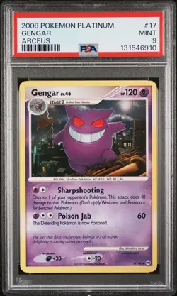 2009 Pokemon Platinum Gengar #17 MINT PSA 9 Arceus Rare - Image 1