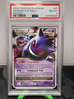 2009 Pokemon Platinum Arceus #97 Gengar LV.X Holo PSA 8 NM-MT - Image 1