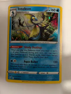 Inteleon 058/202 Sword & Shield Base Set Pokemon Holo Foil Nice! - Image 1