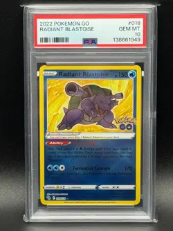 2022 Pokemon Go Radiant Blastoise 018/078 PSA 10 - Image 1