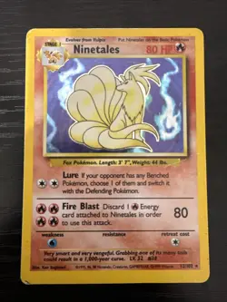 Pokemon Ninetales Holo Rare Unlimited Base Set 12/102, Moderately Played - Image 1
