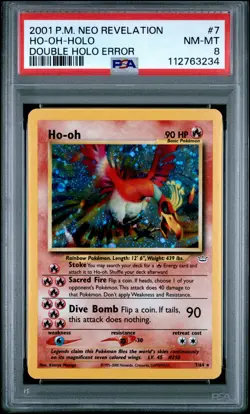 2001 POKEMON NEO REVELATION #7 HO-OH-HOLO PSA 8 - Image 1