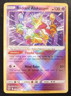 Radiant Alakazam 59/195 Holo SWSH Silver Tempest NM Pokemon Card English 130HP - Image 1