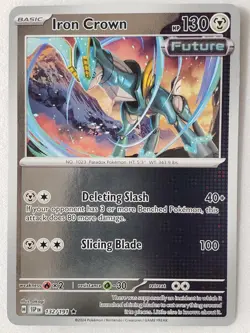 REVERSE HOLO Iron Crown 132/191 NM / M Surging Sparks Pokemon Card - Image 1