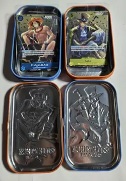 One Piece Vol.2 Empty Tins W/ Ace & Sabo Promo Cards - Image 1
