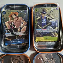 One Piece Vol.2 Empty Tins W/ Ace & Sabo Promo Cards - Image 2