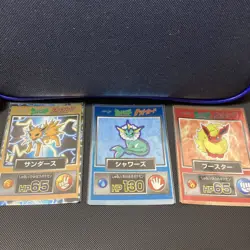 Meiji Get Card Jolteon Flareon Vaporeon Pokemon Card Japanese - Image 1