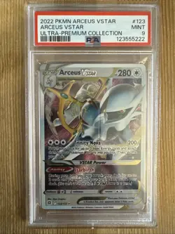 Arceus VSTAR METAL CARD 123/172 Brilliant Stars Pokemon Card Exclusive PSA 9 - Image 1