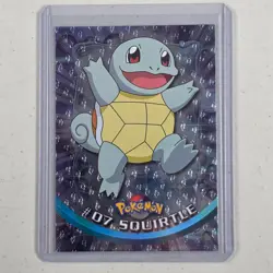 1999 Topps Pokemon TV Series 1 Squirtle #07 Flames Holo Foil Black Logo LP - Image 1