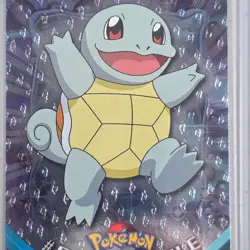 1999 Topps Pokemon TV Series 1 Squirtle #07 Flames Holo Foil Black Logo LP - Image 2