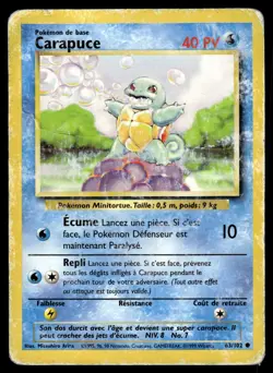 Carte Pokemon Carapuce 63/102 ED2 Set De Base Edition 2 Wizards POOR - Image 1