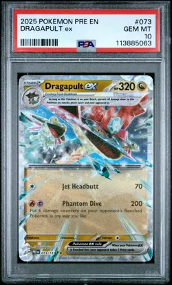 2025 POKEMON PRE EN-PRISMATIC EVOLUTIONS #073 DRAGAPULT EX PSA 10 - Image 1