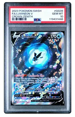 2023 POKEMON SWORD AND SHIELD CROWN ZENITHFULL ART/LUMINEON V GG39 PSA 10 - Image 2
