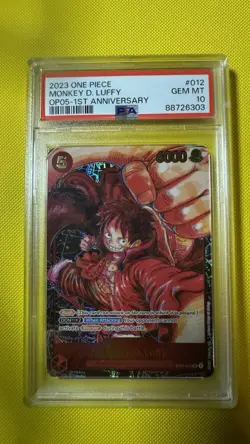 2023 One Piece OP05 Monkey D. Luffy 1st Anniversary ST01-012 PSA 10 English - Image 1