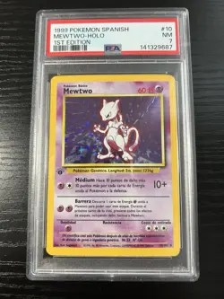 1999 Pokemon Spanish Base Set 1st Edition Mewtwo Holo #10 PSA 7 - Image 1
