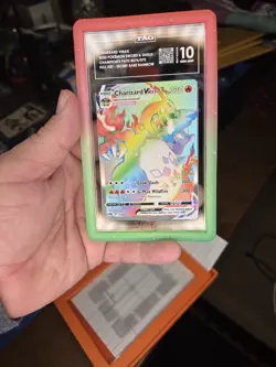2020 Pokemon SWSH Champion's Path 074/073 Charizard VMax SR Rainbow TAG 10 - Image 2