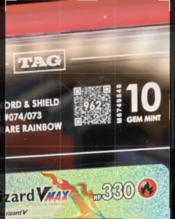 2020 Pokemon SWSH Champion's Path 074/073 Charizard VMax SR Rainbow TAG 10 - Image 3