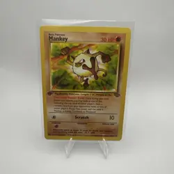Pokemon TCG Mankey 55/64 WotC Jungle 1st Ed. Regular Common Card - LP - Image 1