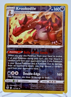 Krookodile 113/195 - Silver Tempest - Reverse Holo Rare - Pokemon - Near Mint - Image 1