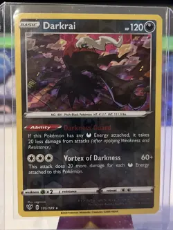 Pokemon TCG Darkrai Darkness Ablaze 105/189 Reverse Holo Holo Rare NM - Image 1