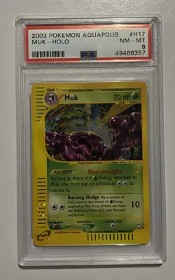 Pokemon TCG Muk Aquapolis H17/32 Holo Rare - PSA 8 - Image 1