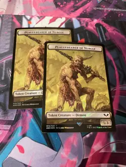 MTG - PLAGUEBEARER OF NURGLE / SPAWN X2 - SURGE FOIL - TOKEN - WARHAMMER 40K - Image 1