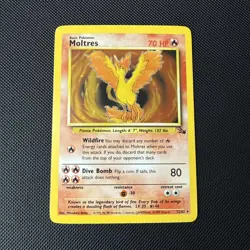 Pokemon TCG Fossil Moltres Holo Rare 12/62 - pack fresh NM - Image 1