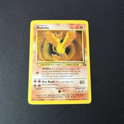Pokemon TCG Fossil Moltres Holo Rare 12/62 - pack fresh NM - Image 2