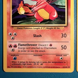 Long Crimp Error Charmeleon & Machoke Base Set Pokemon 1999 Hanger MP - Image 3