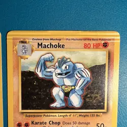 Long Crimp Error Charmeleon & Machoke Base Set Pokemon 1999 Hanger MP - Image 5