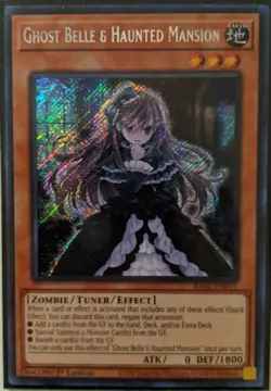 YuGiOh Ghost Belle & Haunted Mansion Secret Rare 1st Edition RA01-EN011 - Image 1