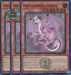 Yugioh! 3x Dragonmaid Ernus BLMM-EN055 Emblazoned Ultra Rare 1st Ed NM - Image 1