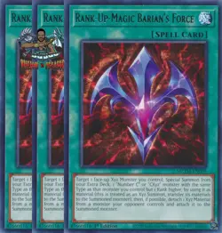 Yugioh! 3x Rank-Up-Magic Barian's Force MZTM-EN099 Rare 1st Ed NM - Image 1