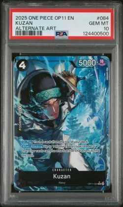 2025 ONE PIECE OP11-A FIST OF DIVINE SPEED 084 KUZAN ALTERNATE ART PSA 10 - Image 1