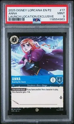 2025 DISNEY LORCANA EN P2-PROMO #17 ANNA LAUNCH LOCATION EXCLUSIVE PSA 9 - Image 1