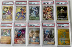 Pokemon PSA Graded All English 10 Card Lot | Cynthia, Turtwig, Wobbuffet & More! - Image 1