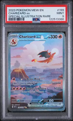 2023 POKEMON MEW EN-151 SPECIAL ILLUSTRATION RARE #199 CHARIZARD EX PSA 9 - Image 1