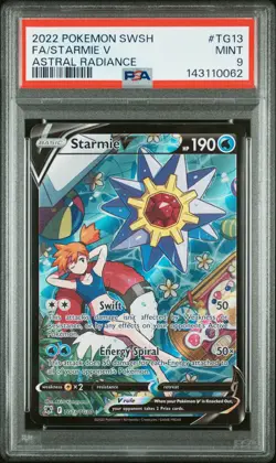 2022 POKEMON SWORD & SHIELD ASTRAL RADIANCE #TG13 FULL ART/STARMIE V PSA 9 - Image 1