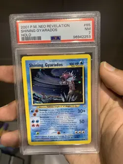 Pokemon Shinning Gyarados 65/64 Neo Revelation Holo PSA 7 WOTC 2001 - Image 1