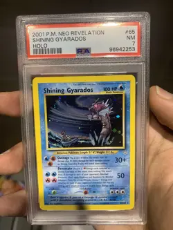 Pokemon Shinning Gyarados 65/64 Neo Revelation Holo PSA 7 WOTC 2001 - Image 5