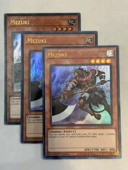 YUGIOH-3x- Mezuki - MAMA-EN050 - Ultra Rare - 1st Edition (PLAYSET) - Image 1