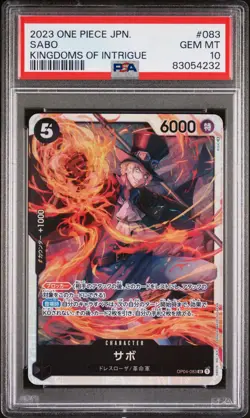 2023 One Piece Japanese Op04-Kingdoms Of Intrigue #083 Sabo PSA 10 - Image 1