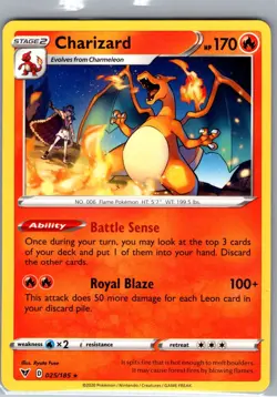 Charizard 025/185 Non Holo - Vivid Voltage - Pokemon Card - NM - Image 1